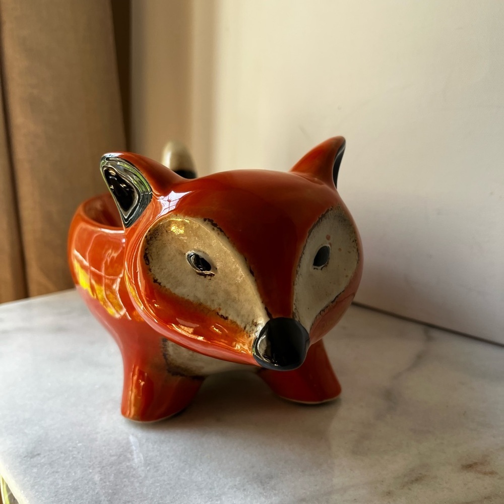 Orange Fox Ceramic Bowl by Pier 1 - Picture 9 of 14